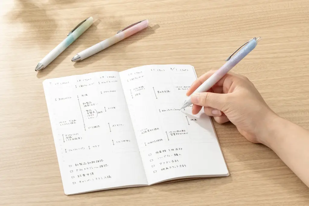 ふわっと書ける摩擦レスボールペン「FLOATUNE（フローチューン）」に、朝から夜へ移りゆく空の色合いを表現した限定デザインが登場 画像 2