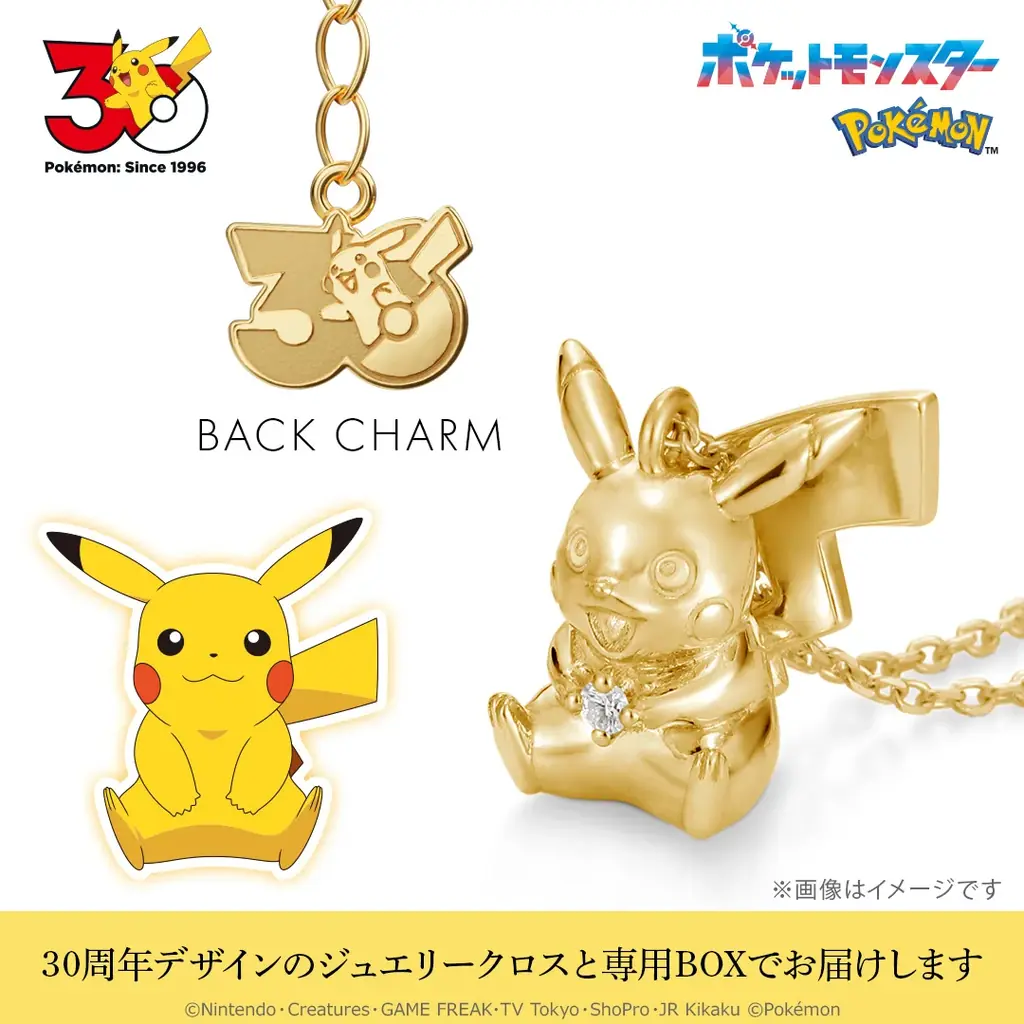 【ポケットモンスター】30周年モデル ネックレス。30周年ロゴを刻印した特別なデザイン。8月14日（金）まで予約受付 画像 2
