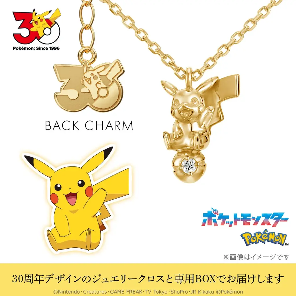【ポケットモンスター】30周年モデル ネックレス。30周年ロゴを刻印した特別なデザイン。8月14日（金）まで予約受付 画像 7