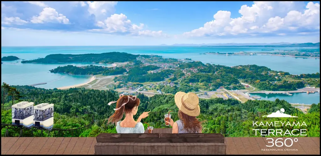 気仙沼大島に新たな観光シンボル誕生　「亀山テラス360°-Kesennuma Oshima-」7月19日オープン　休暇村気仙沼大島ではランチ・送迎付きの「大島の休日プラン」を販売 画像 2