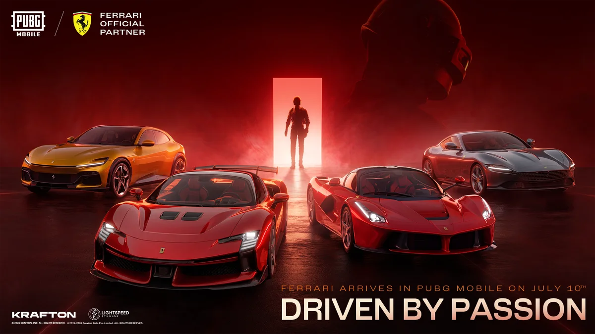 PUBG MOBILE×Ferrariコラボ、4車種とF1展示登場