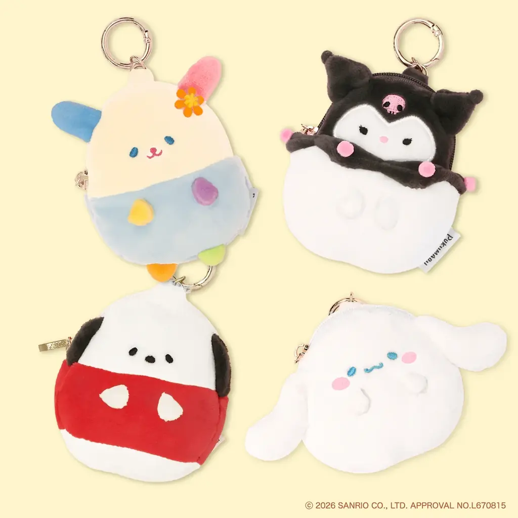 サンリオキャラクターズ×PUKUMARU もちもち触感と癒しフェイスが魅力のミニポーチシリーズが新登場！ 画像 2