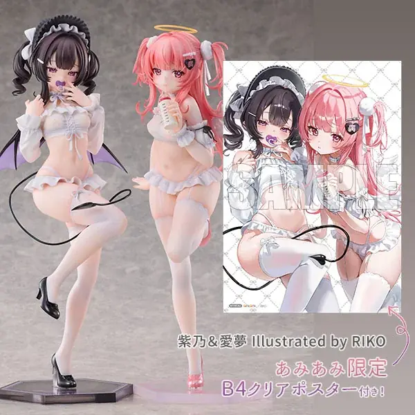 人気イラストレーター「RIKO」氏が描く“天使と悪魔”のコンビ「紫乃＆愛夢」がフィギュアで登場。 画像 1