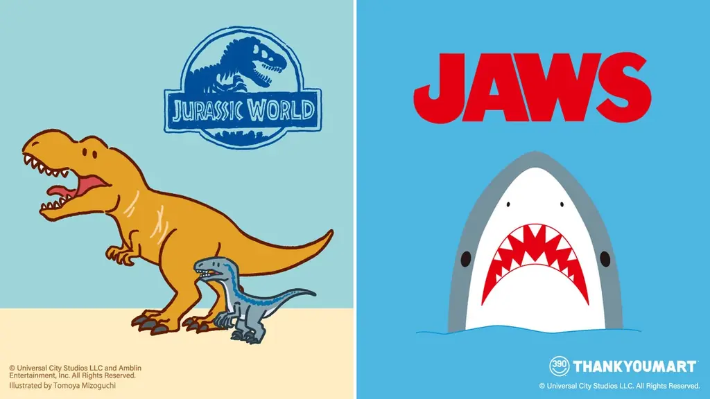 夏のお出かけや旅行にぴったり！『ジュラシック・ワールド』と『ジョーズ』とのコラボレーション雑貨がサンキューマートに新登場！全品390円（税込429円）で8月上旬より発売開始 画像 1