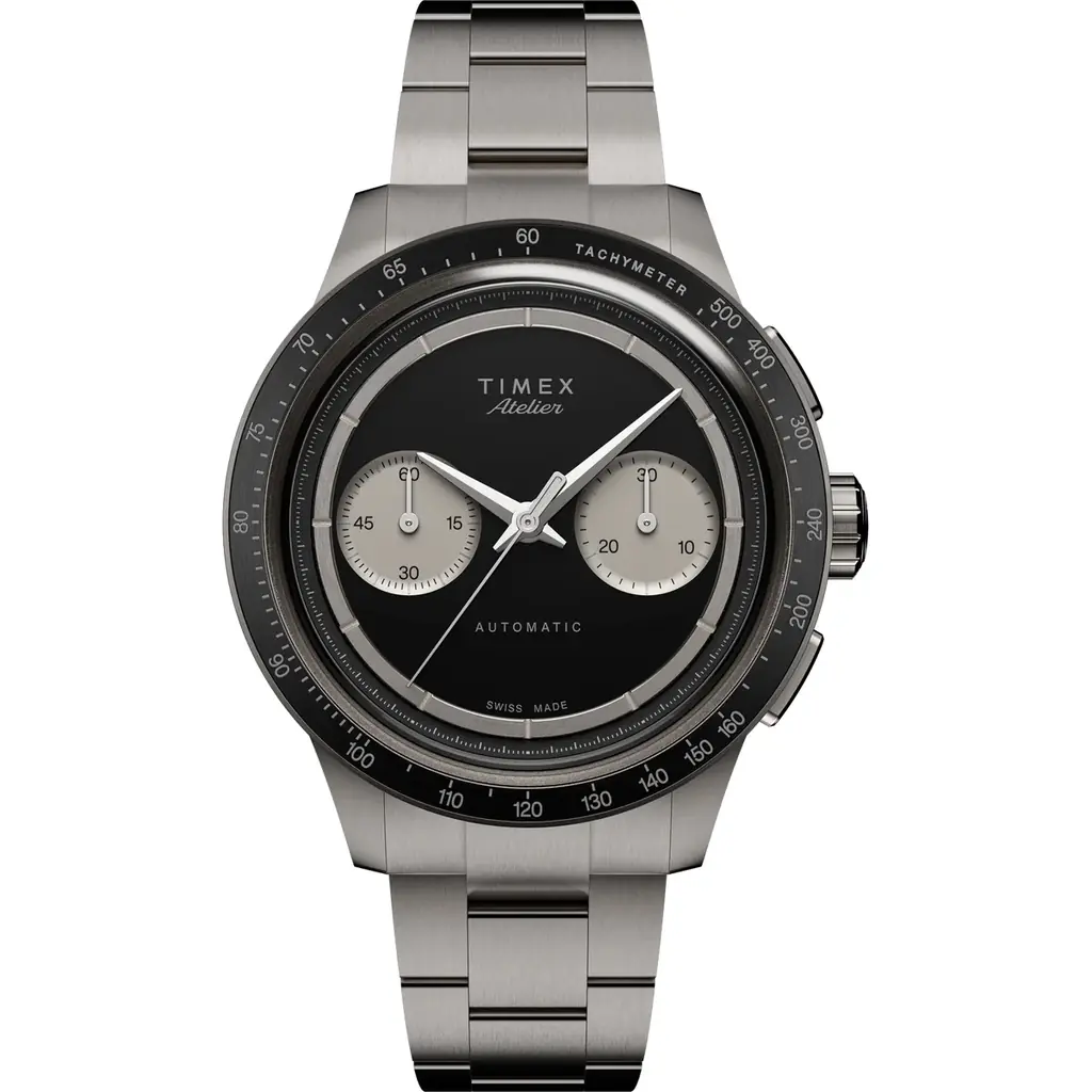 TIMEX史上最高峰のデザイン哲学を体現する「TIMEX ATELIER（タイメックス アトリエ）」から、初のクロノグラフが登場。チタンケースとスイス製ムーブメントを搭載した、ブランドの本気時計。 画像 11