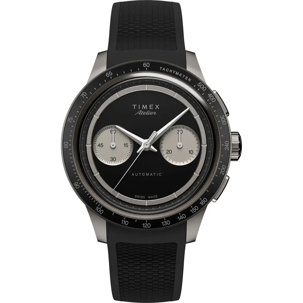 TIMEX史上最高峰のデザイン哲学を体現する「TIMEX ATELIER（タイメックス アトリエ）」から、初のクロノグラフが登場。チタンケースとスイス製ムーブメントを搭載した、ブランドの本気時計。 画像 15