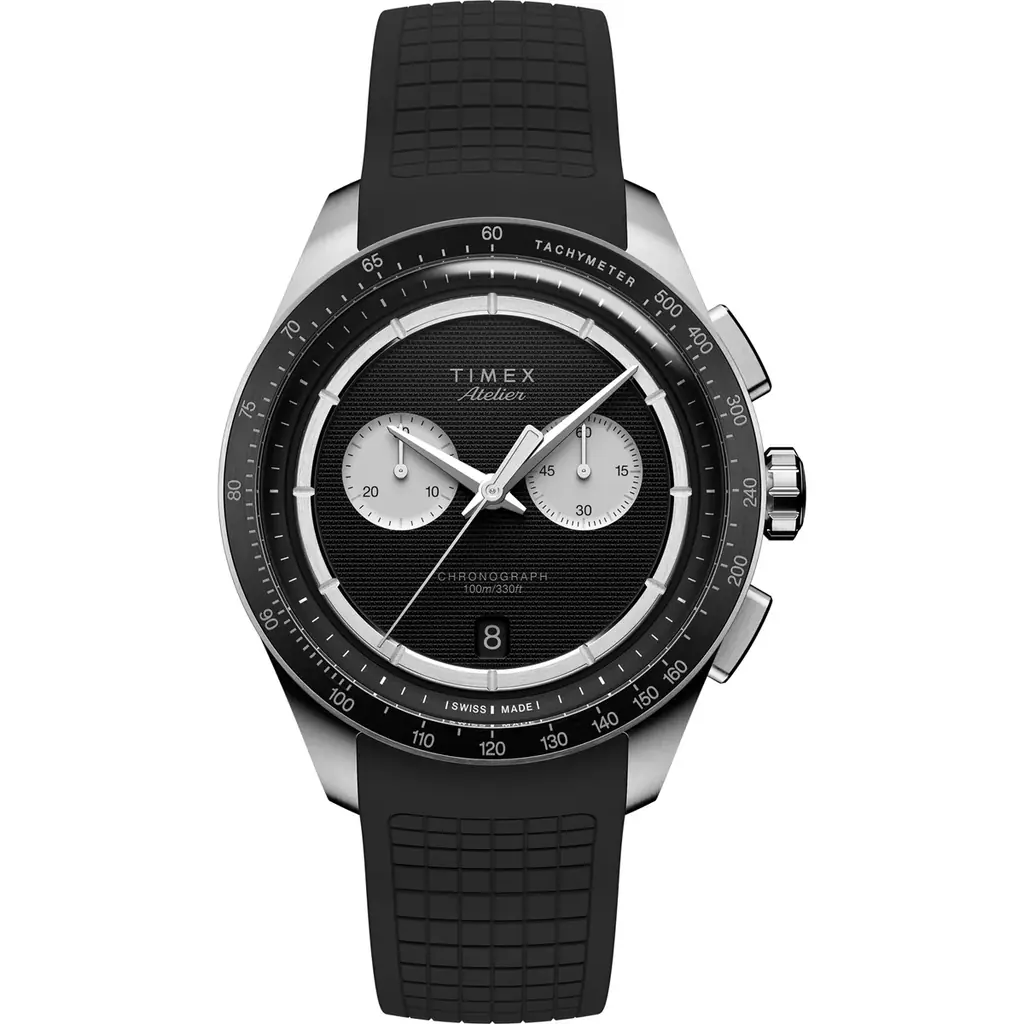 TIMEX史上最高峰のデザイン哲学を体現する「TIMEX ATELIER（タイメックス アトリエ）」から、初のクロノグラフが登場。チタンケースとスイス製ムーブメントを搭載した、ブランドの本気時計。 画像 23
