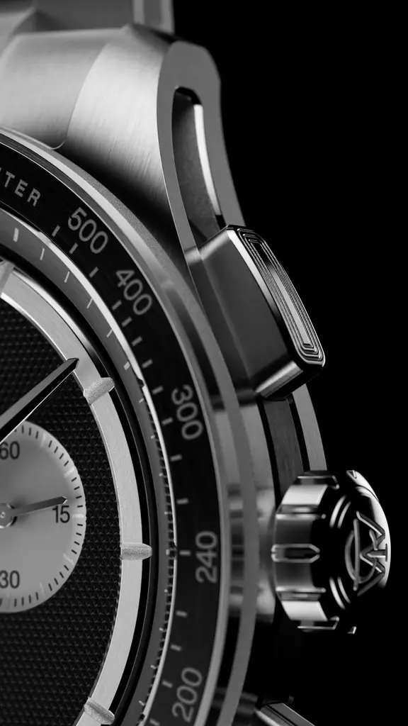 TIMEX史上最高峰のデザイン哲学を体現する「TIMEX ATELIER（タイメックス アトリエ）」から、初のクロノグラフが登場。チタンケースとスイス製ムーブメントを搭載した、ブランドの本気時計。 画像 5