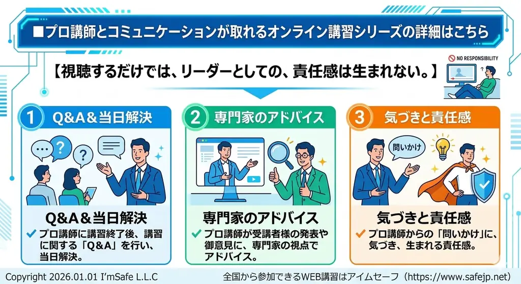 【2026年 9月のオンライン講習：職長教育 講習(安全衛生責任者なし)】便利なオンライン講習会のスケジュールが公開されました。 画像 3