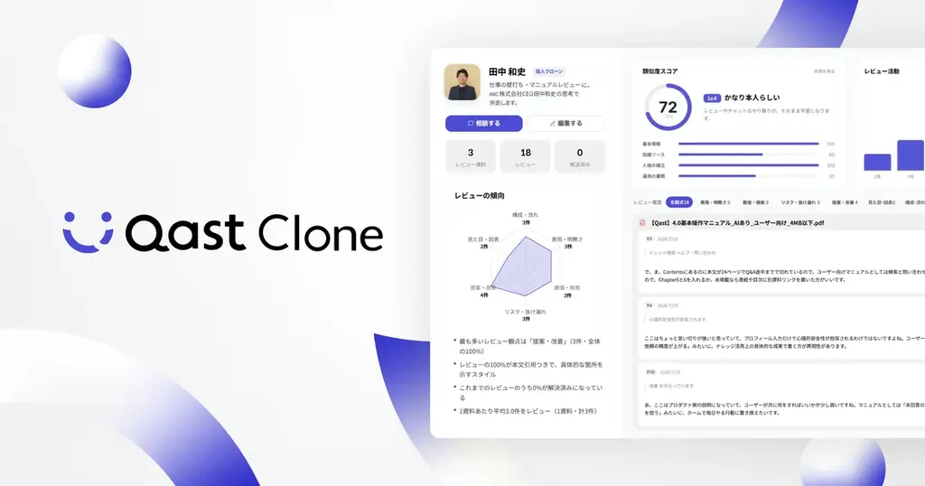 Qast Cloneが事前登録開始　判断基準をAIで継承