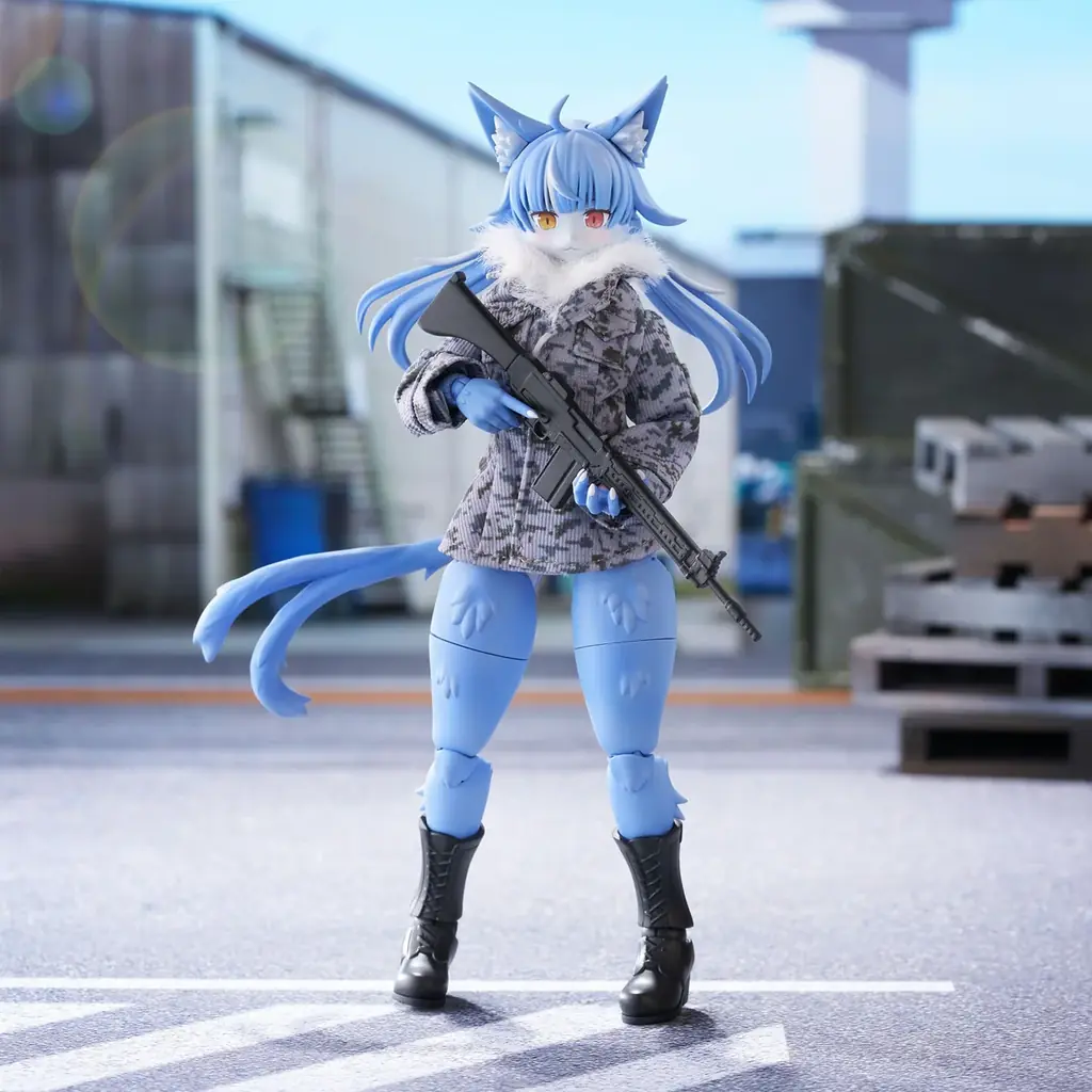 【本日14時予約開始】静岡ホビーショーで大バズりのミリけもキャラ『おまねこ』が、アオシマ「けもプラ」シリーズで待望のプラモデル化決定！ 画像 19