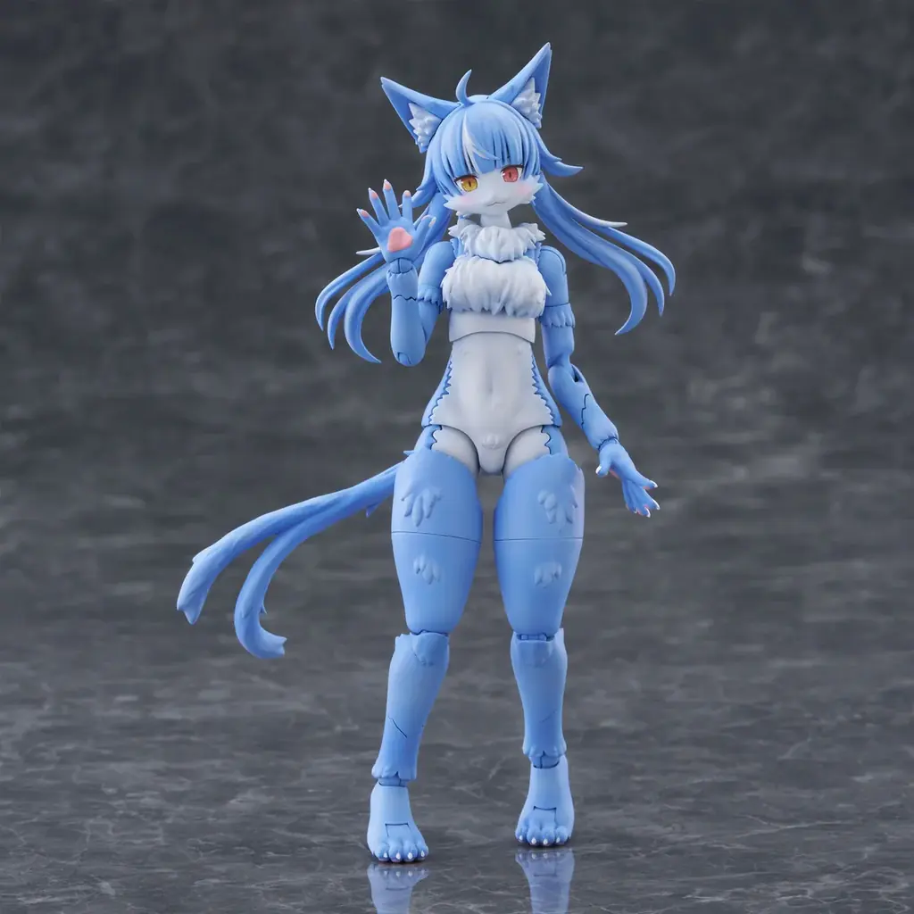 【本日14時予約開始】静岡ホビーショーで大バズりのミリけもキャラ『おまねこ』が、アオシマ「けもプラ」シリーズで待望のプラモデル化決定！ 画像 4