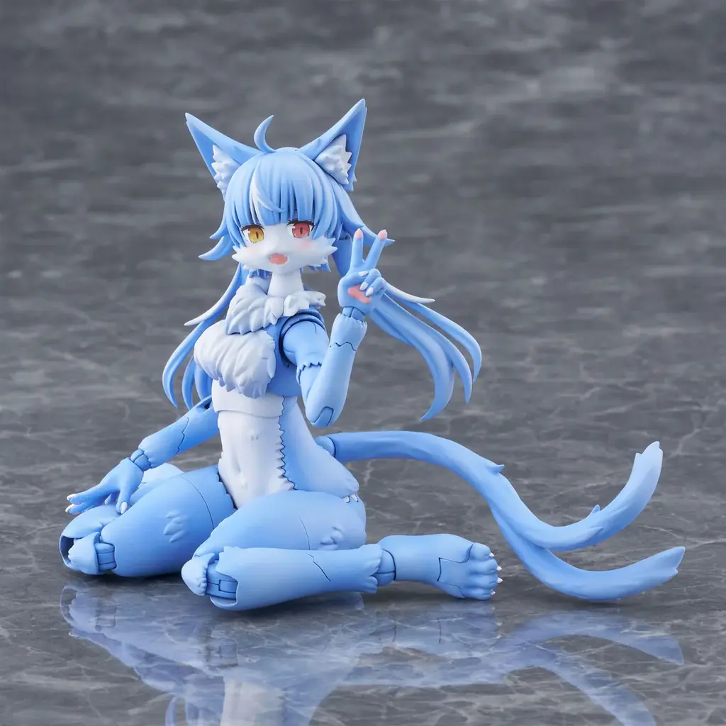 【本日14時予約開始】静岡ホビーショーで大バズりのミリけもキャラ『おまねこ』が、アオシマ「けもプラ」シリーズで待望のプラモデル化決定！ 画像 7