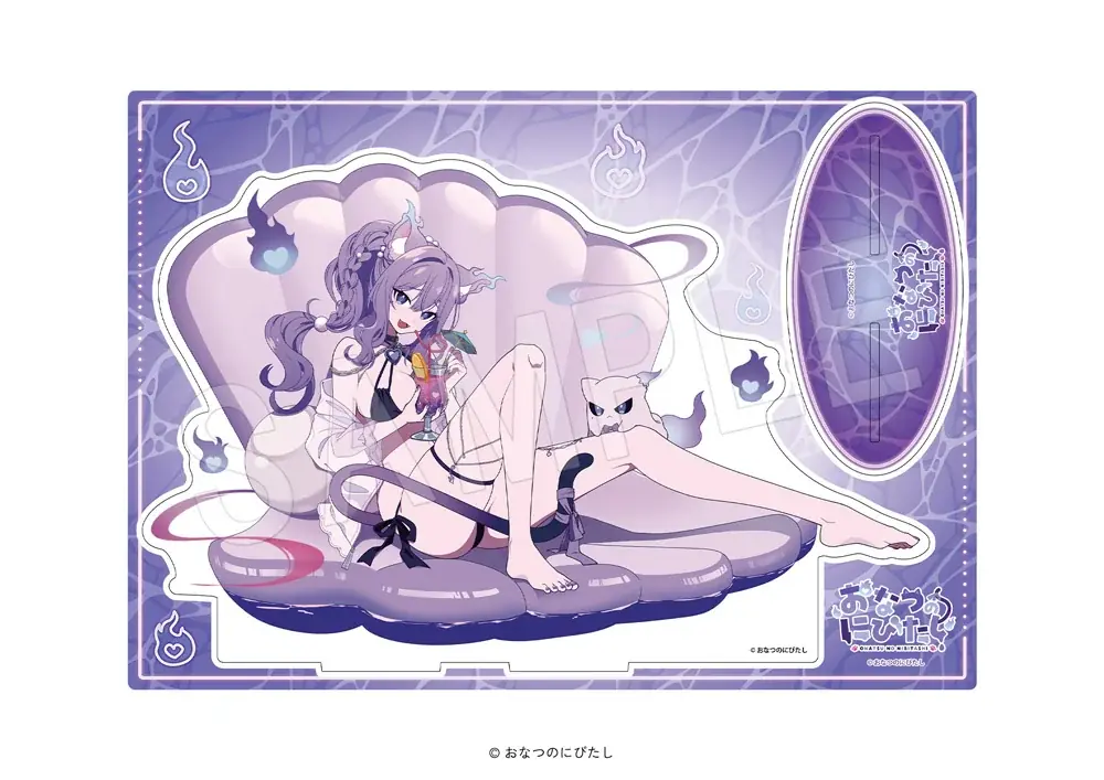人気VTuber『おなつのにびたし』の、“ナイトプール”をテーマにした描き下ろしビジュアルの新作グッズが「コミックマーケット108」で登場！中外鉱業ブースにて販売決定！ 画像 3