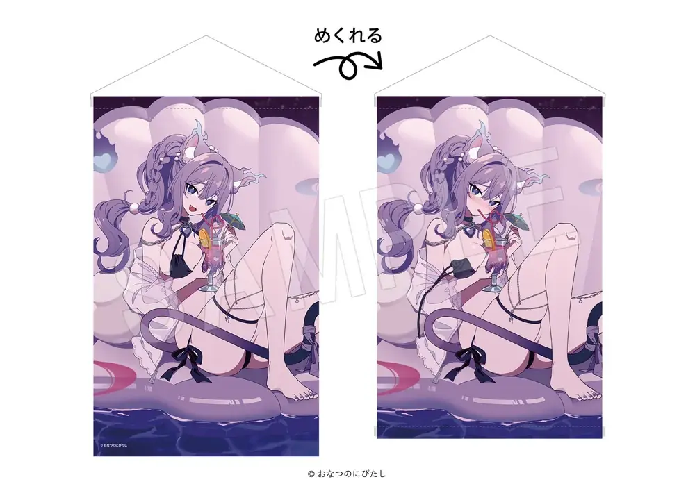 人気VTuber『おなつのにびたし』の、“ナイトプール”をテーマにした描き下ろしビジュアルの新作グッズが「コミックマーケット108」で登場！中外鉱業ブースにて販売決定！ 画像 6