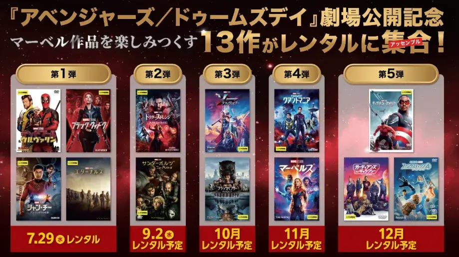映画『アベンジャーズ／ドゥームズデイ』12月18日（金）劇場公開記念　ゲオ店舗＆宅配レンタルに、マーベル映画13作品が順次集合！ 画像 2