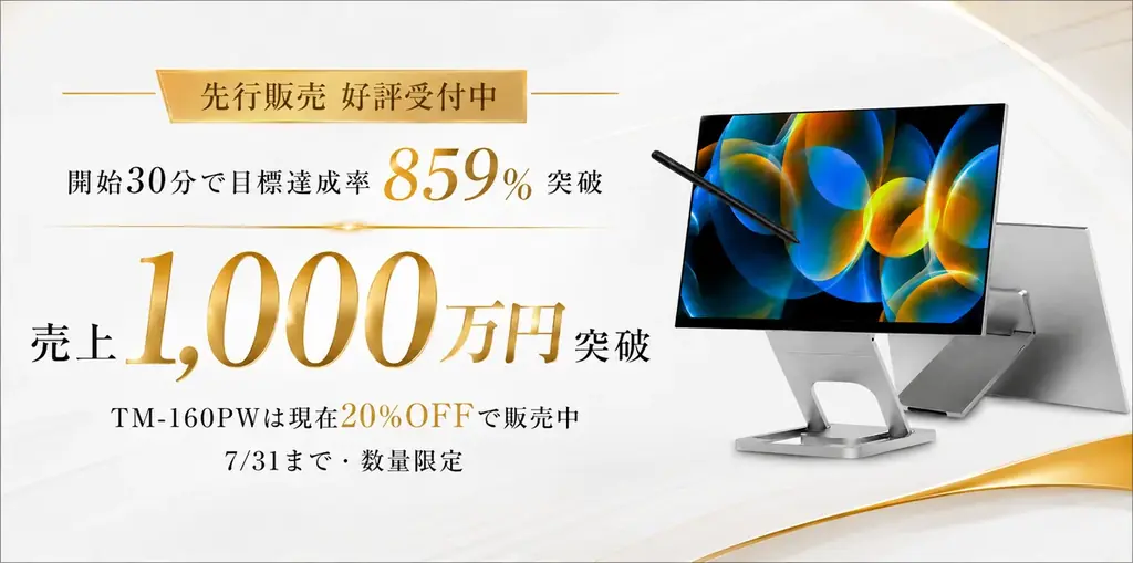 16型Mini LEDモニターTM-160PWが先行販売で1,000万円突破