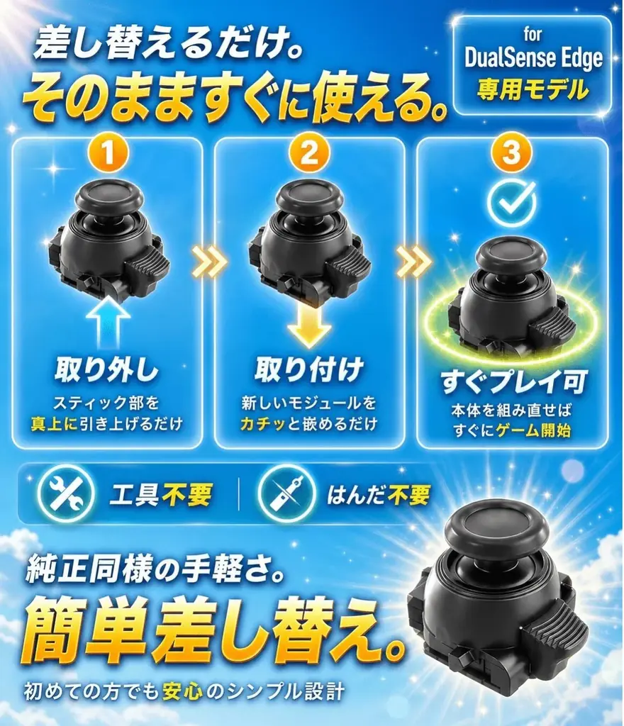 【日本初上陸】競技ゲーミングブランド「Frinkey」、DualSense Edge用「TMR電磁式スティックモジュール」2モデルを新発売！”はんだゼロ・工具ゼロ・分解ゼロ”でドリフト問題を徹底対策 画像 4