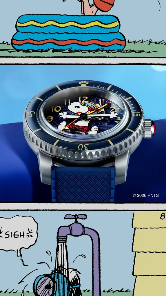 SPINNAKER、初のPEANUTSコラボレーション。スヌーピーの本格ダイバーズウォッチ「PEANUTS SNOOPY　SEASIDE SNORKEL LIMITED EDITION」が登場 画像 3