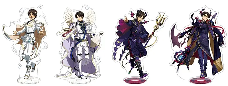 TVアニメ『進撃の巨人』より、エレンとリヴァイが天使と悪魔姿になったイラストを使用した新商品が8月1日発売！　アニメイトでは、特典「箔押しスクエアカード」がもらえるフェアも開催 画像 2