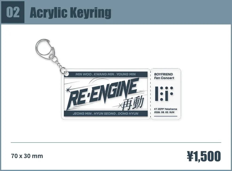 “彼氏ドル”として愛された6人が、完全体で再び日本のステージへ 「BOYFRIEND Fan Concert [RE・ENGINE 再動]」 日本限定オフィシャルグッズ全6種を発表！ 画像 3