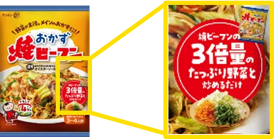 主役は“ビーフン”ではなく“野菜”！通常品の３倍量の野菜が入れられるおかず専用焼ビーフンが誕生「ケンミン　おかず焼ビーフン」9月1日リニューアル発売 画像 3