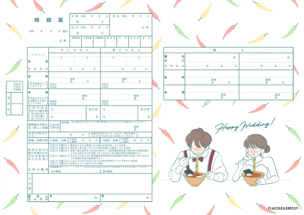 【ダウンロード無料】PLACOLE＆DRESSYオリジナル 『プラコレ婚姻届』に7月新デザインが4種登場！ 画像 4