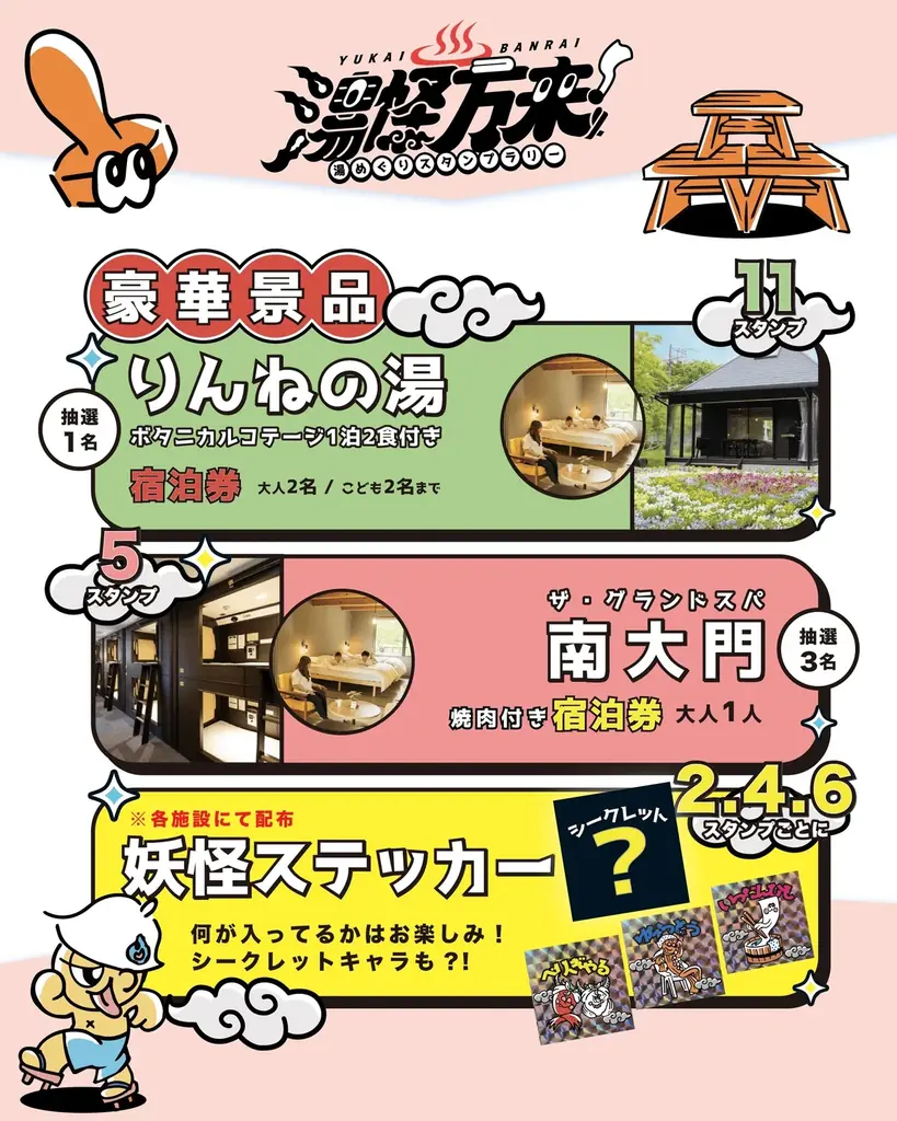 【茨城・水戸発】「スーパー銭湯 やまの湯」が北関東11施設を繋ぐスパサウナ施設周遊企画『湯怪万来 湯めぐりスタンプラリー in 北関東』に8月1日より参画！ 画像 5