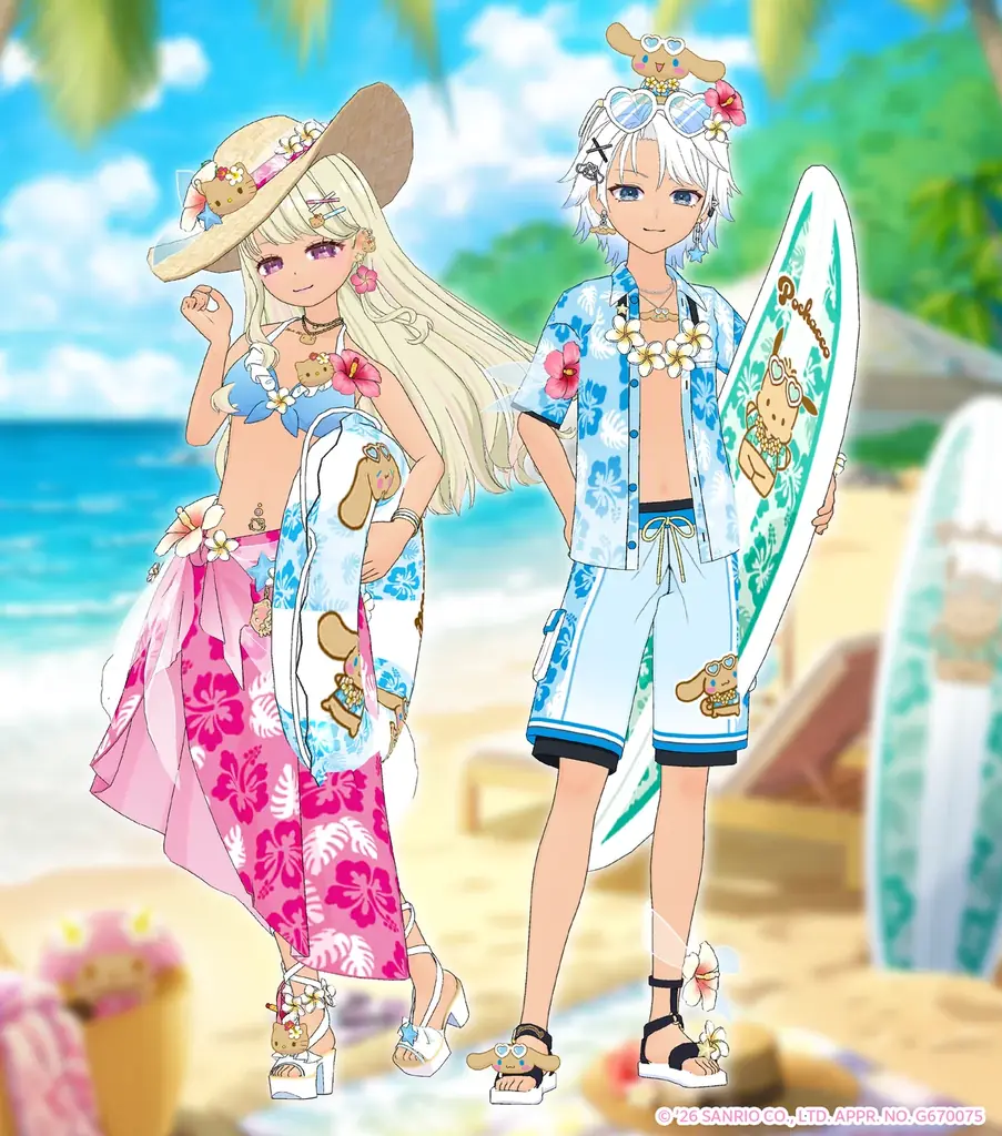 ミラティブ、サンリオキャラクターズとコラボレーション開催！サマーバケーションデザインのコラボレーションアイテムが登場！ 画像 2