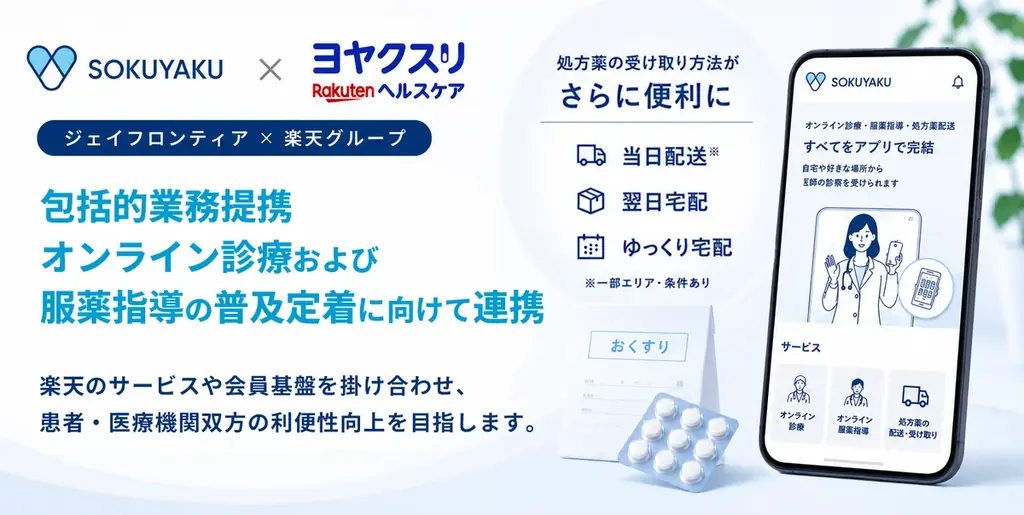 SOKUYAKU×楽天連携　ゆっくり宅配で薬受取選択拡充
