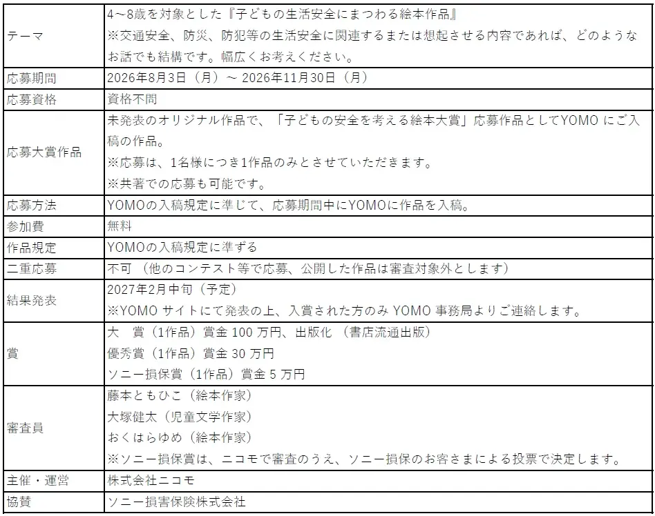 【絵本大賞】作品募集受付開始、大賞受賞作品は出版化 画像 2