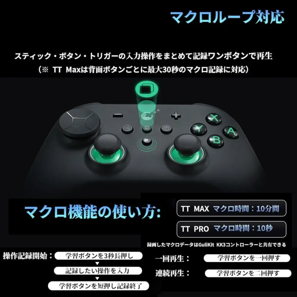 【8月楽天お買い物マラソン限定】Switch 2対応！プロが認める操作性「GuliKit TT MAX」登場。超低遅延【0.00262秒】＆4000段階TMRセンサーがあなたのプレイングを劇的に変える 画像 9