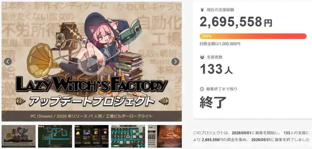 かわいい使い魔を働かせて借金返済！ローグライト工場ビルダー『Lazy Witch’s Factory レイジーウィッチーズファクトリー』Steamにて2026年8月21日（金）より配信開始決定！ 画像 3