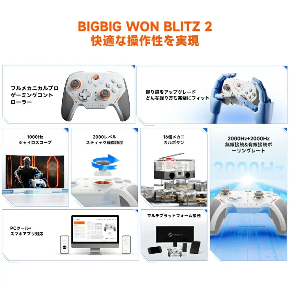 【8月楽天お買い物マラソン】”遅延・ドリフト・曖昧な押し心地”を1台で解消。次世代ハイエンドコントローラー「BIGBIG WON BLITZ2 TMR」が期間限定特別価格 画像 3