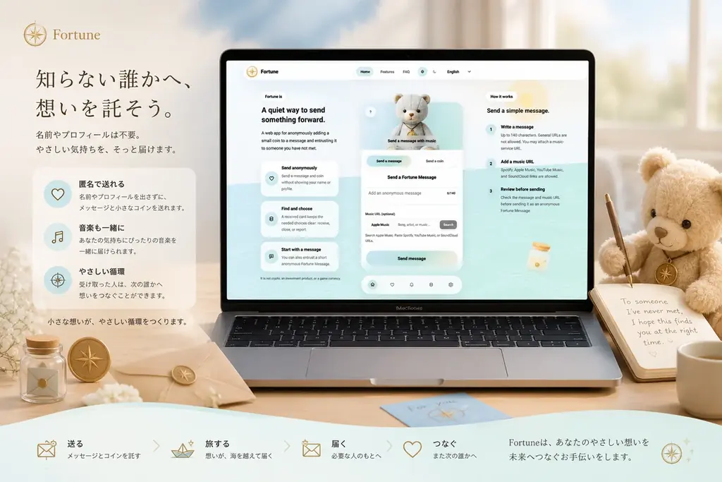 「人を探すのではなく、偶然に出会う。」匿名Webサービス「Fortune」ベータ版を公開 画像 4