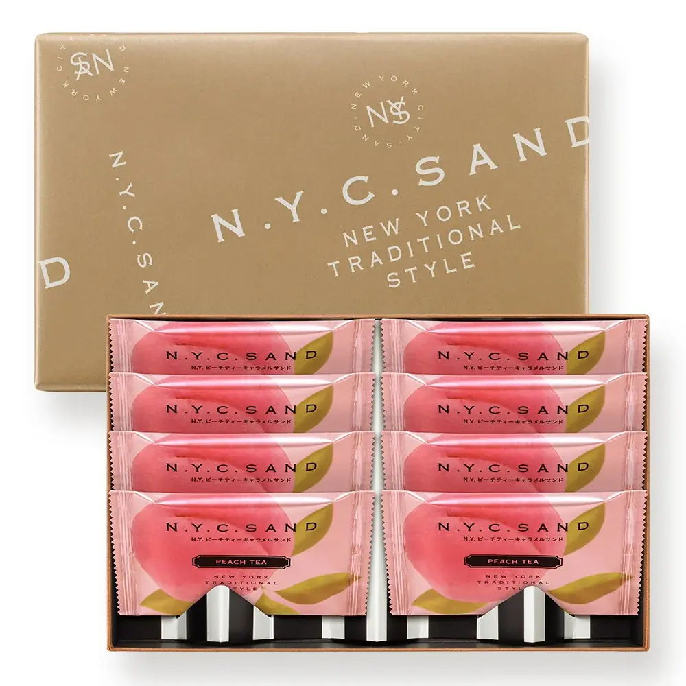 松坂屋上野店にとろとろキャラメルで人気の〈N.Y.C.SAND〉が再登場！桃の優美な香りとアールグレイが重なる、新作「N.Y.ピーチティーキャラメルサンド」も数量限定販売 画像 4