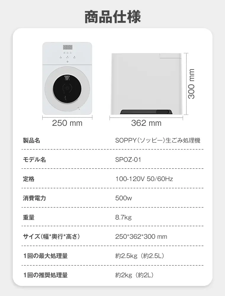 夏の生ごみ、ゴミの日まで置かない。最大約96％減量する「SOPPY家庭用生ごみ処理機」が新しいごみ処理習慣を提案 画像 8