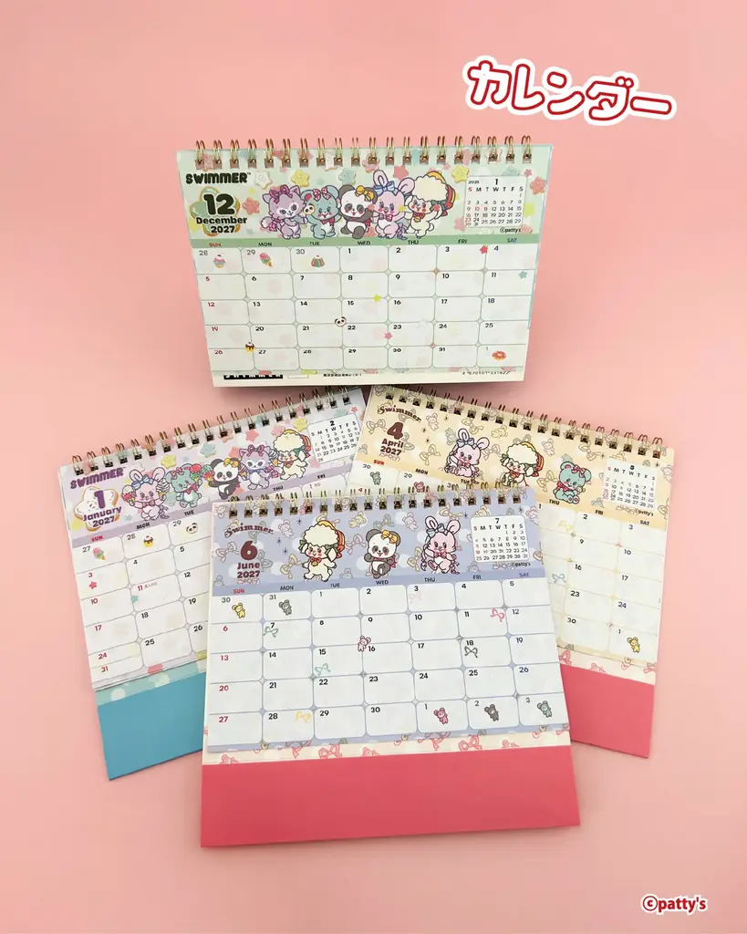 100円ショップのSeria（セリア）にて「SWIMMER」の2027年版「卓上カレンダー」と「A6ダイアリー」を発売！2026年8月中旬頃から順次発売開始♪ 画像 2
