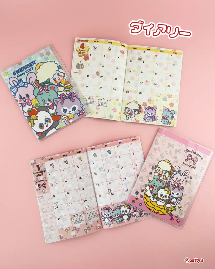 100円ショップのSeria（セリア）にて「SWIMMER」の2027年版「卓上カレンダー」と「A6ダイアリー」を発売！2026年8月中旬頃から順次発売開始♪ 画像 3
