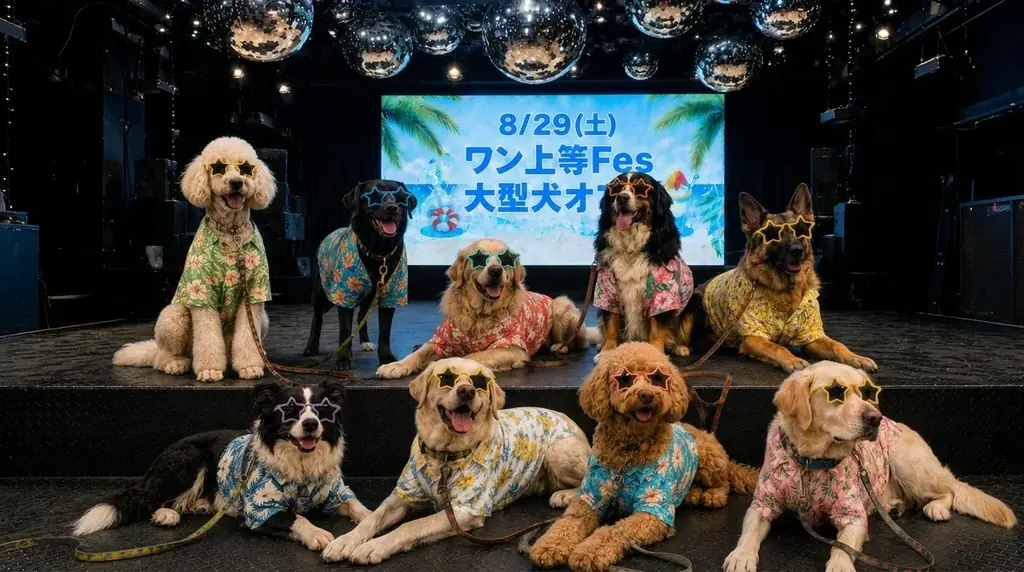 猛暑でも大型犬と快適に遊べる。WHATAWONが室内イベント「ワン上等Fes Summer Party」を8月29日開催 画像 1