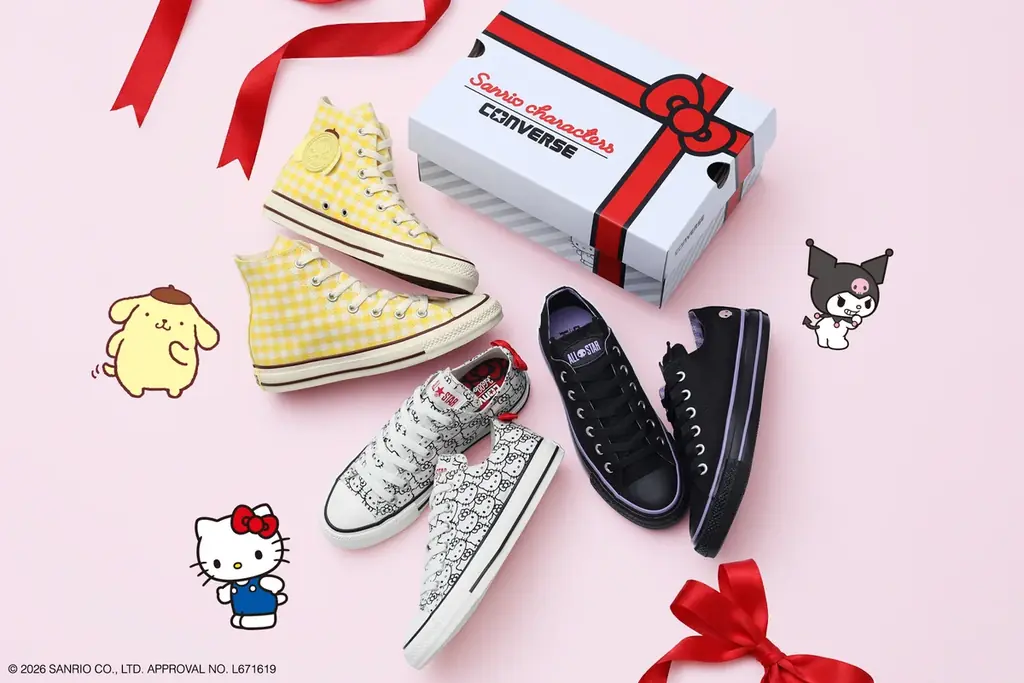 【CONVERSE】コンバース × サンリオキャラクターズがコラボレーション。ポムポムプリン、クロミ、ハローキティをフィーチャーしたオールスターが登場。 画像 1