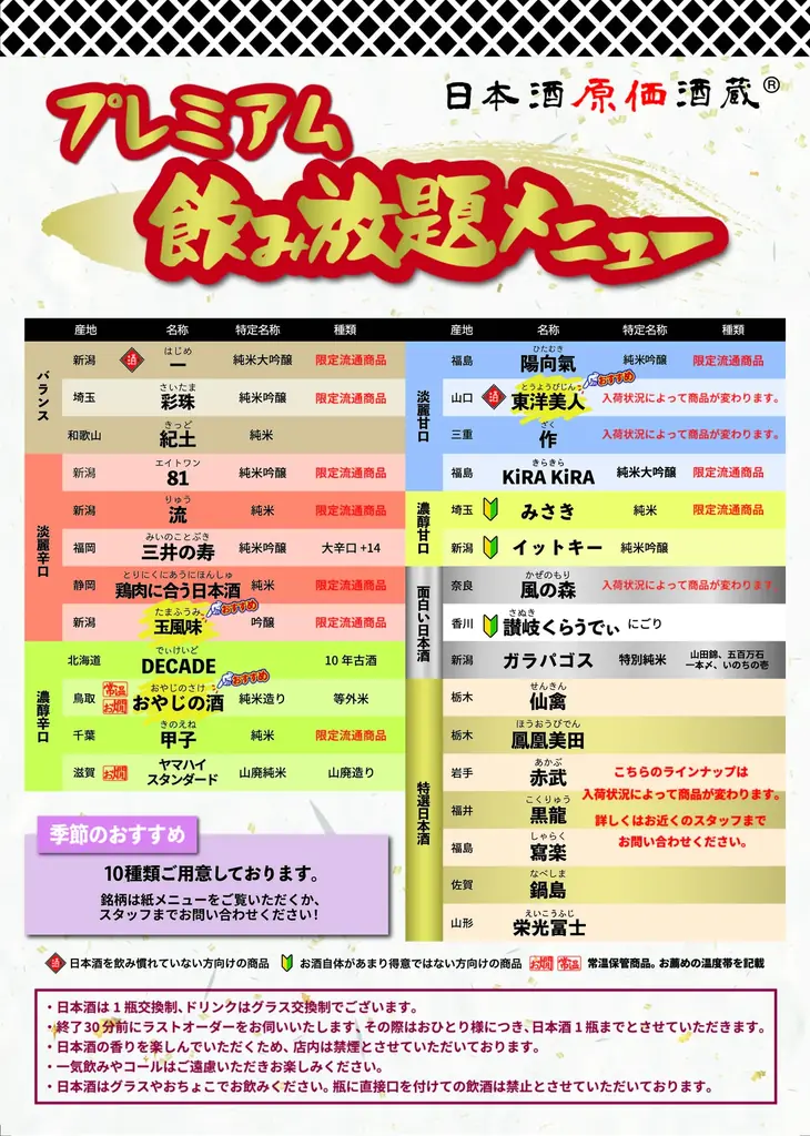 【衝撃の980円！】最大11時間、好きなだけ飲める！日本酒・生ビール・サワーなど30種の「時間無制限飲み放題」を8月限定で開催｜日本酒原価酒蔵 全店 画像 6