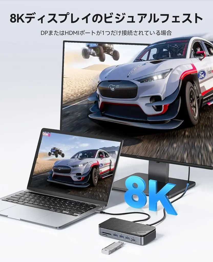 ORICO、ドッキングステーションとM.2 SSDケースを一体化した多機能ドックを発表——8K/4Kデュアル出力・10Gbps転送・100W PD充電・最大8TB拡張を1台に集約 画像 4