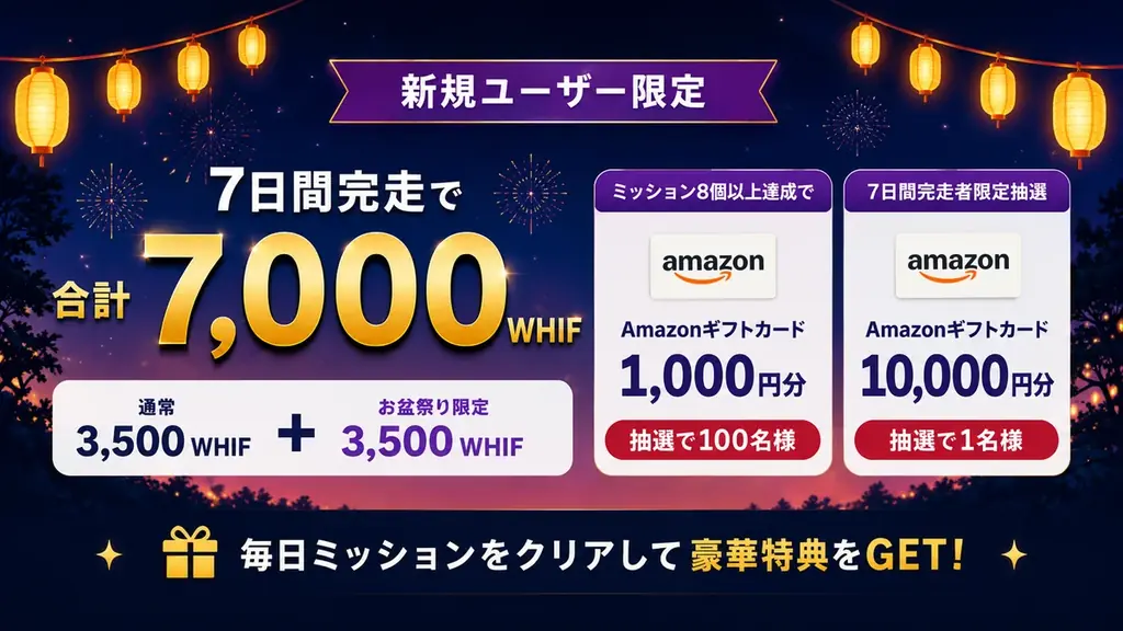 AIキャラチャット「WHIF」、会話で特典が増える「お盆なのに、お正月級。」キャンペーン開催中 画像 3