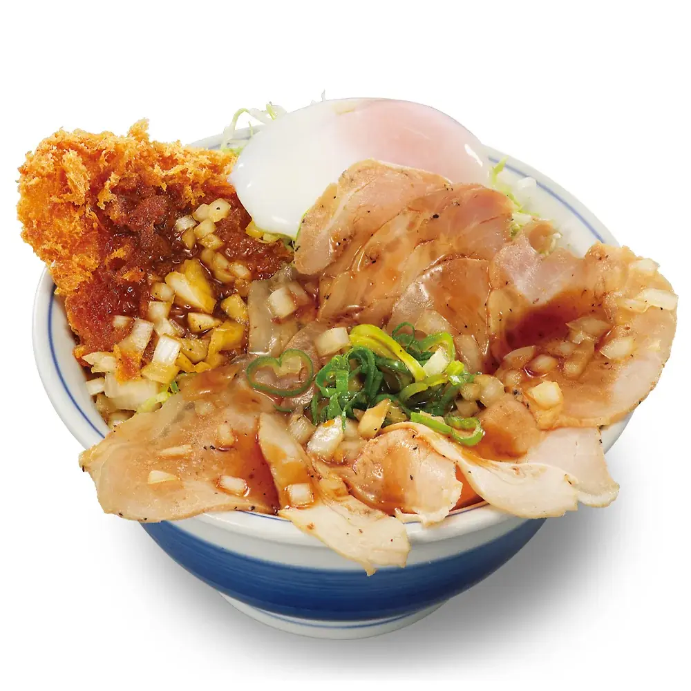 サクサク＆しっとり、二つの食感を一皿に！「ローストポークとロースカツの合い盛り丼」新登場！ 画像 3