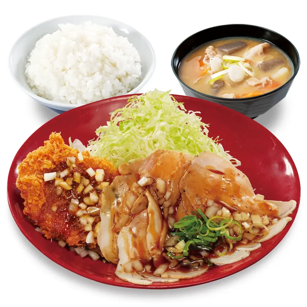 サクサク＆しっとり、二つの食感を一皿に！「ローストポークとロースカツの合い盛り丼」新登場！ 画像 4