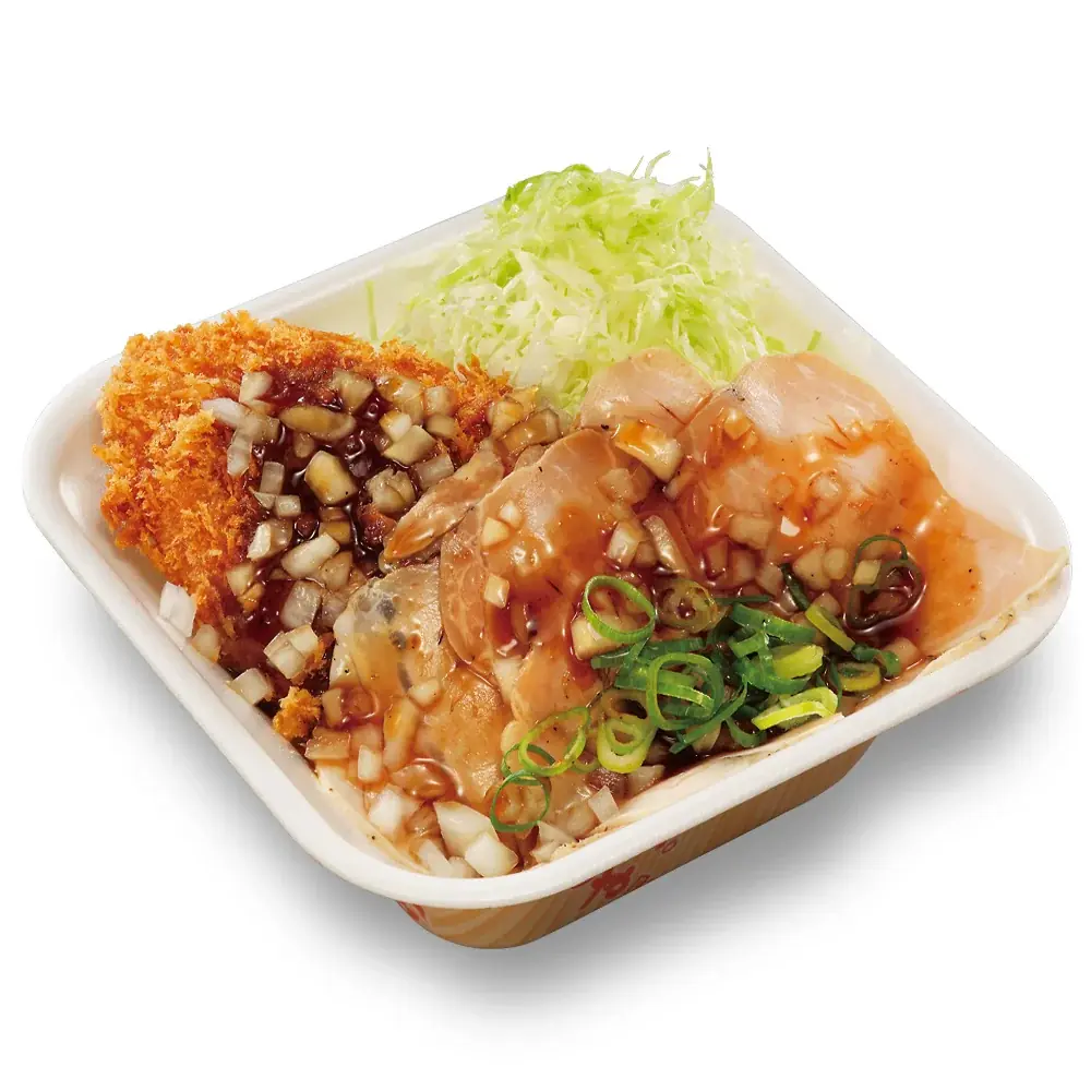 サクサク＆しっとり、二つの食感を一皿に！「ローストポークとロースカツの合い盛り丼」新登場！ 画像 6