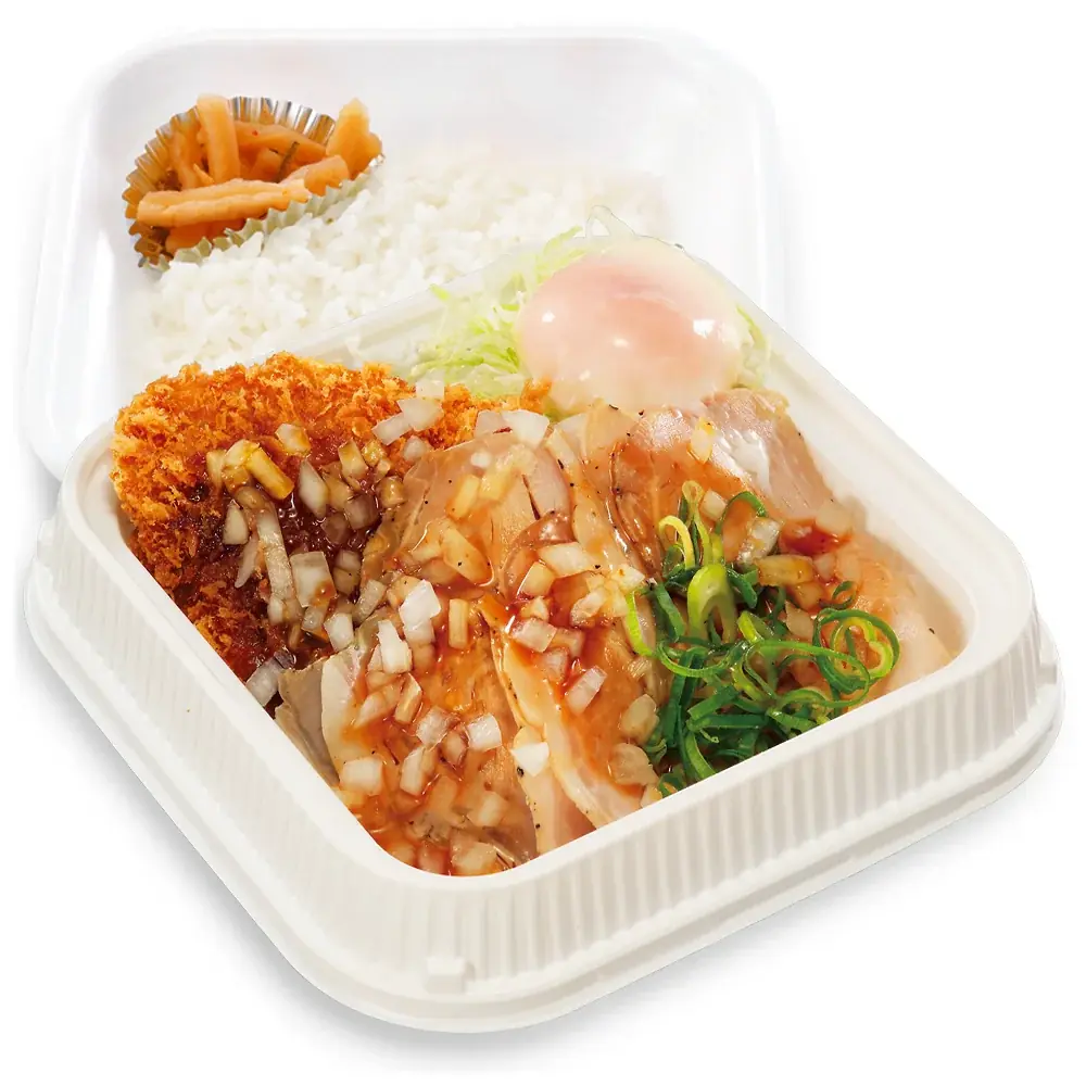 サクサク＆しっとり、二つの食感を一皿に！「ローストポークとロースカツの合い盛り丼」新登場！ 画像 9