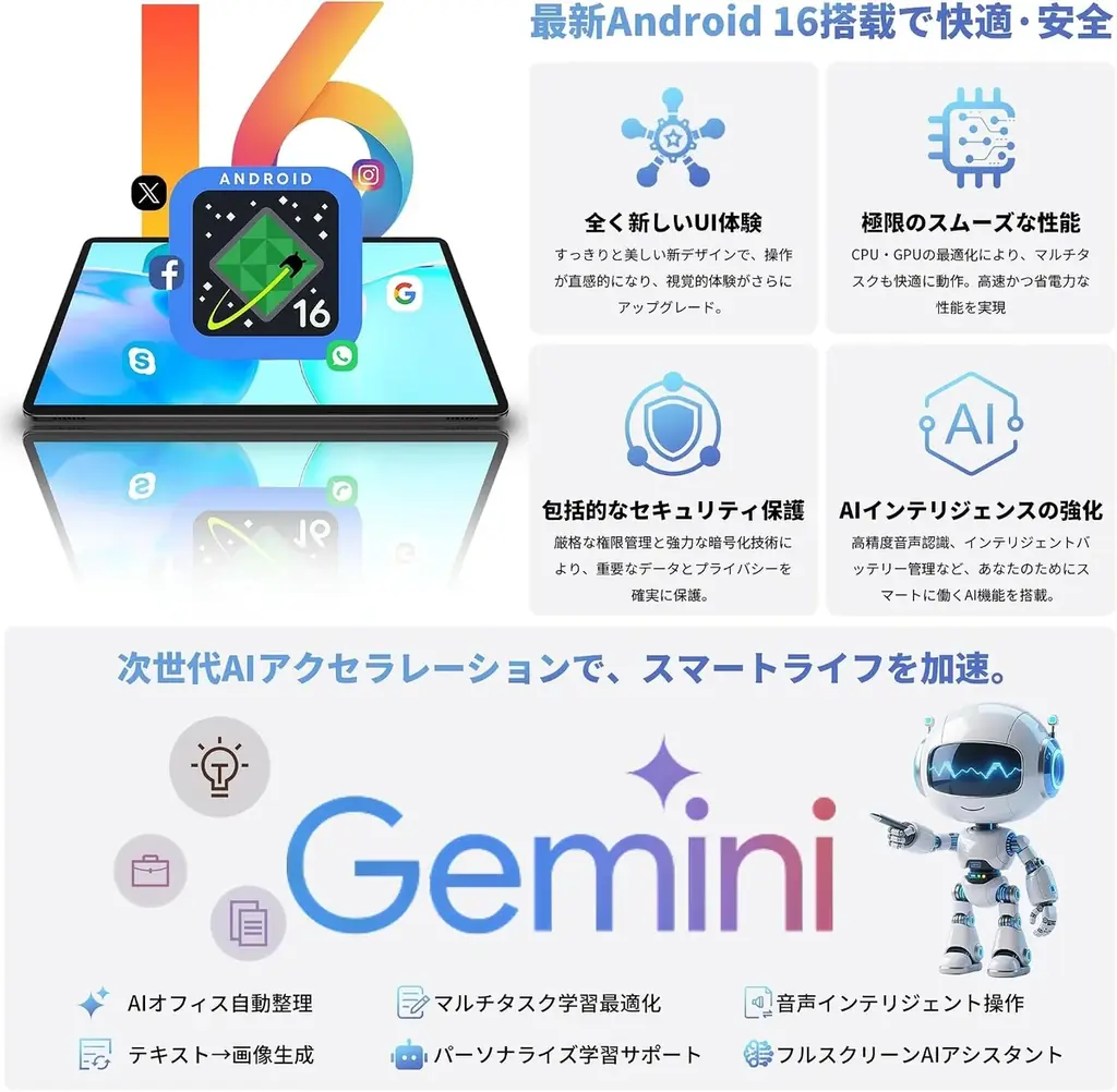 【13900円ゲット】Teclast新発売タブレット『P30T』を期間限定の低価格でお得に購入可能！ 6000mAh、120Hz 画面、AIアプリ対応、Netflix対応！ 画像 2