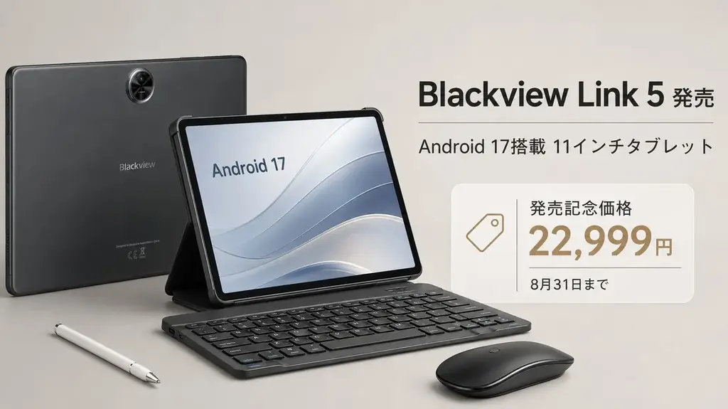 Android 17搭載11インチタブレット「Blackview Link 5」発売、8月31日まで22,999円の発売記念価格で販売 画像 1